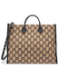 Gucci GG Leather Trimmed Wool Tote