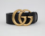 GUCCI LEATHER BELT WITH DOUBLE G BUCKLE - LuxurySnob