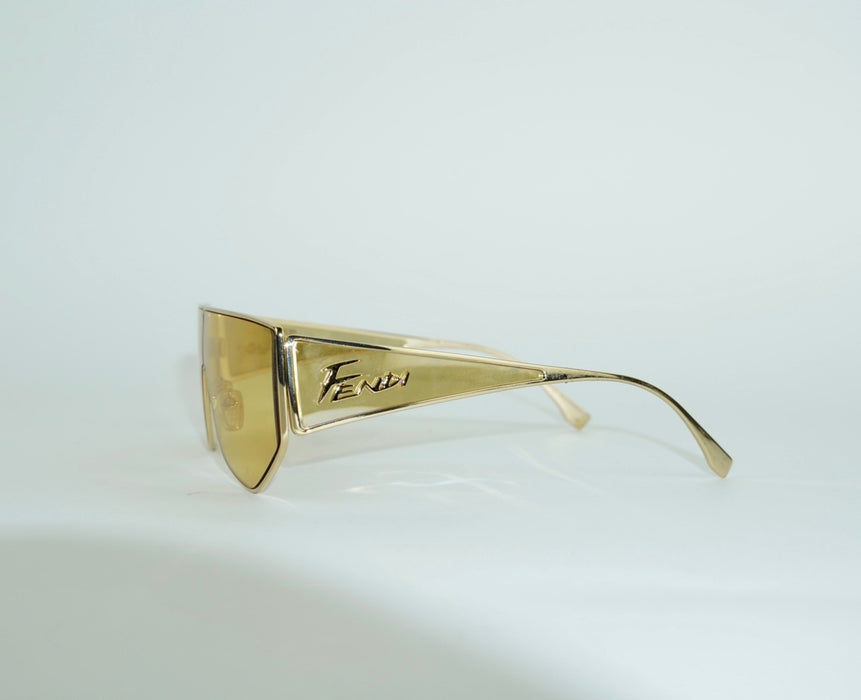 Fendi Logo Metal Shield Sunglasses