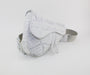 CHRISTIAN DIOR SADDLE BAG WHITE GRAINED CALFSKIN WITH DIOR AND DANIEL ARSHAM PRINT