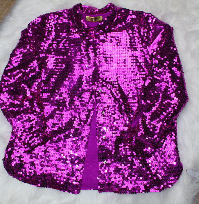 MSGM SEQUINNED BLOUSE SIZE 44 US 10