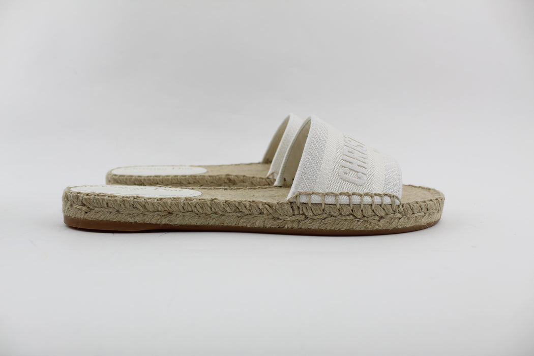 DIOR GRANVILLE OBLIQUE EMBROIDERED COTTON SLIDES - LuxurySnob
