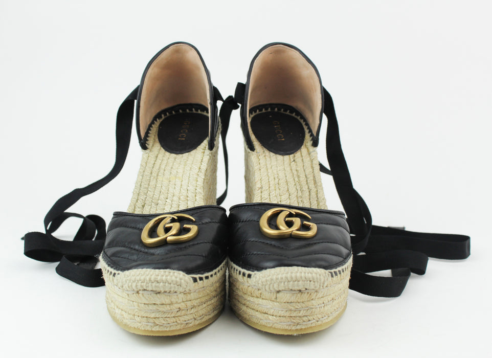 Gucci Leather Platform Espadrilles