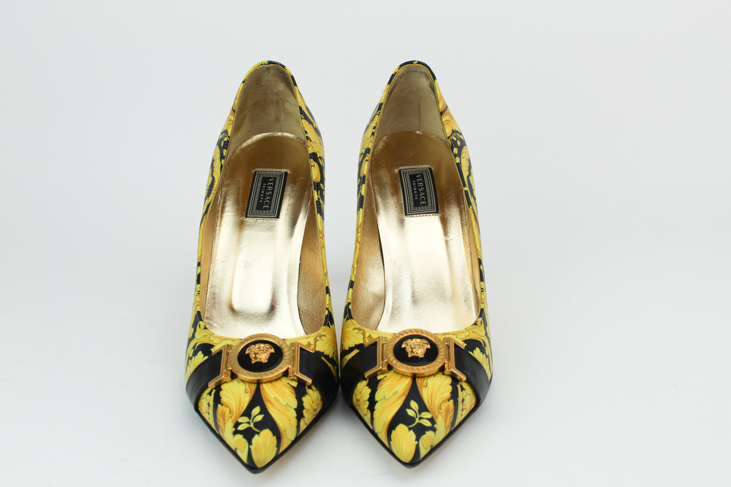 Versace Leather Baroque Pumps