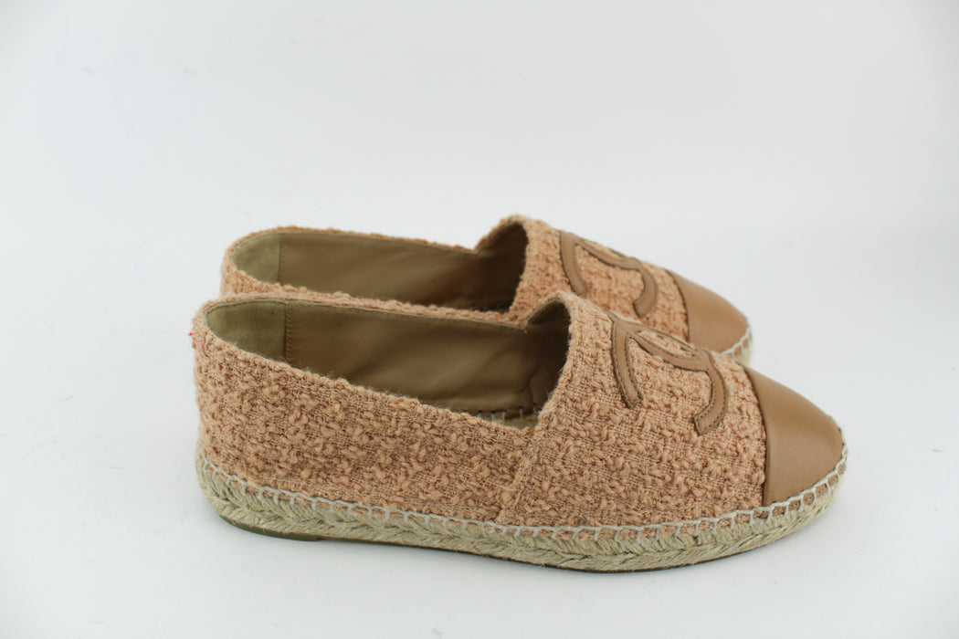 Chanel Espadrille Tweed/ Lambskin