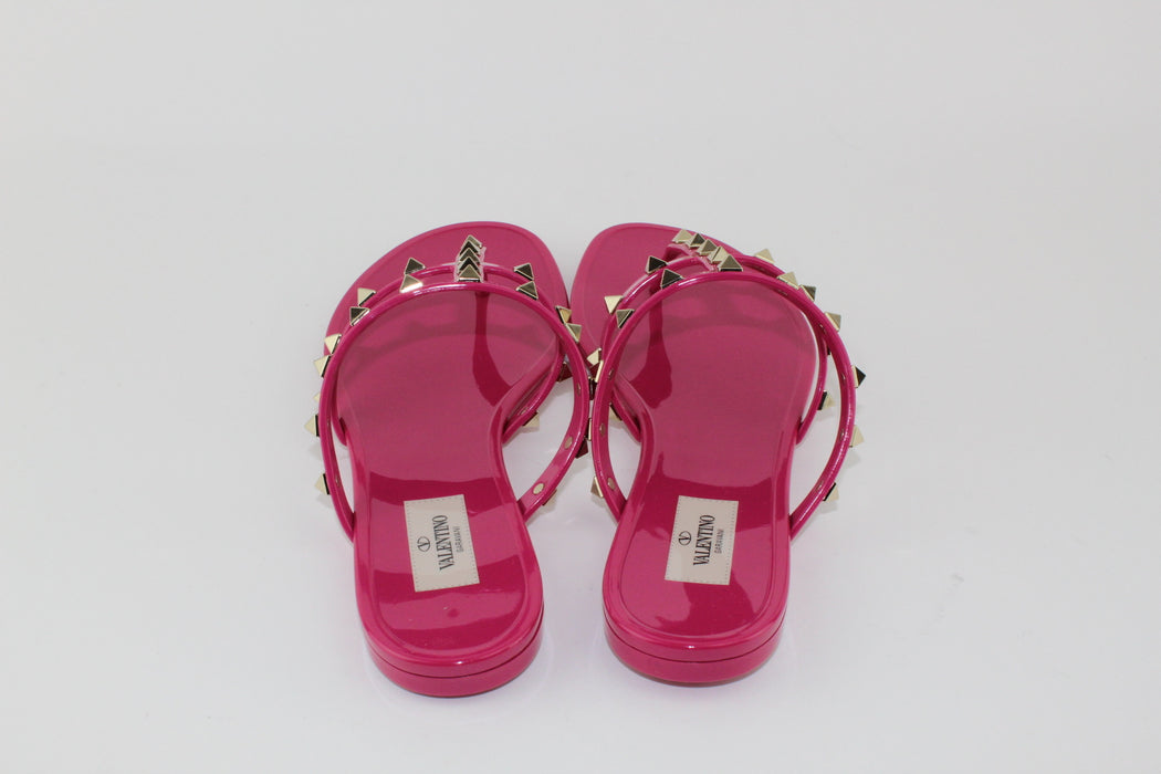 VALENTINO ROCKSTUD THONG SANDAL PINK