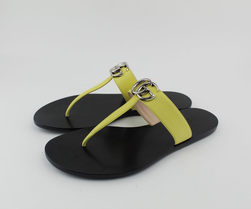 GUCCI LEATHER THONG SANDAL YELLOW