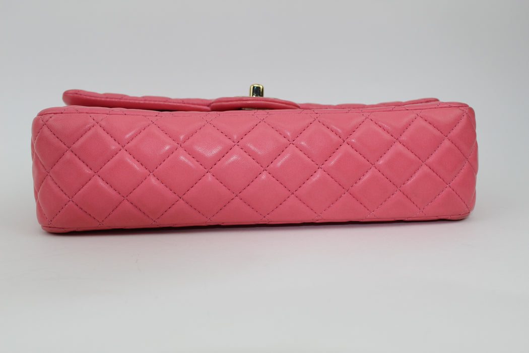 CHANEL SMALL LAMBSKIN FLAP BAG IN PINK - LuxurySnob