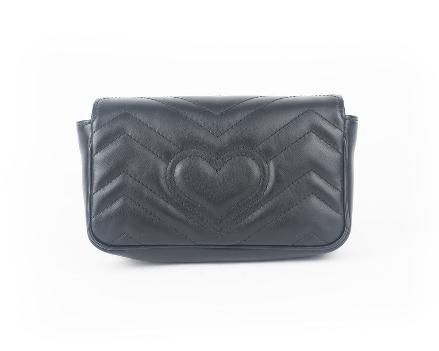 Gucci GG Marmont Black Leather Super Mini Bag