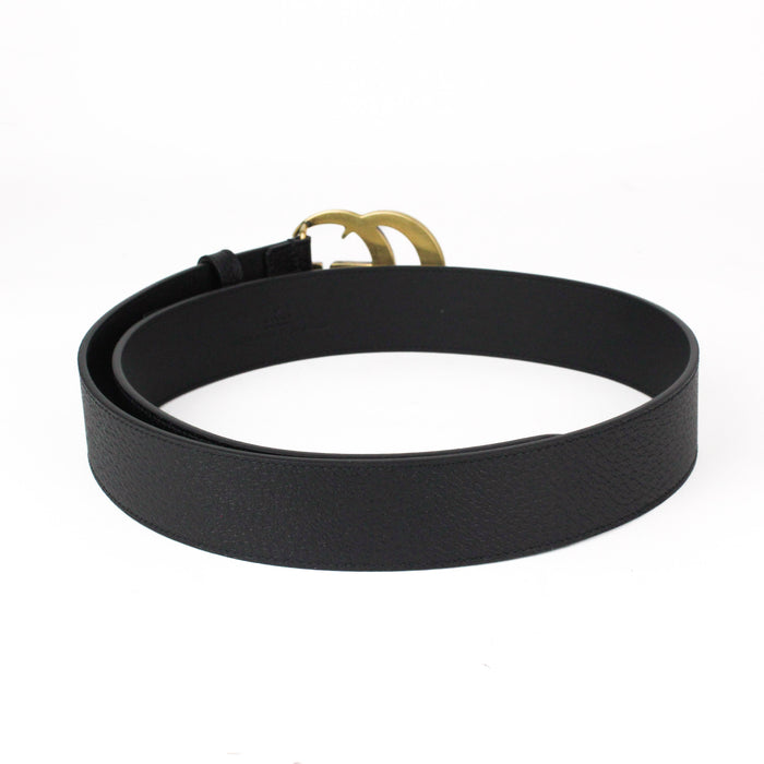 Gucci Wide Leather Belt with Double G Buckle