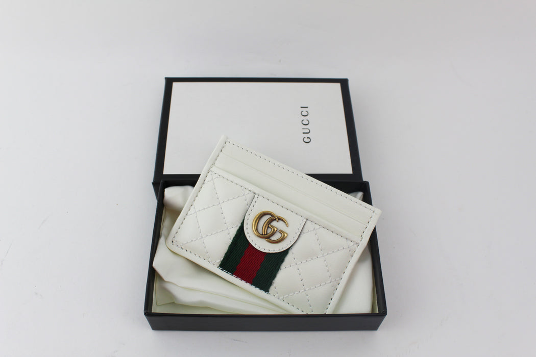 GUCCI QUILTED LEATHER CARD HOLDER