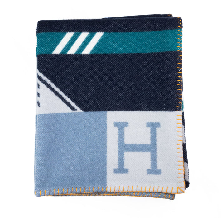 Hermes Throw Blanket blue