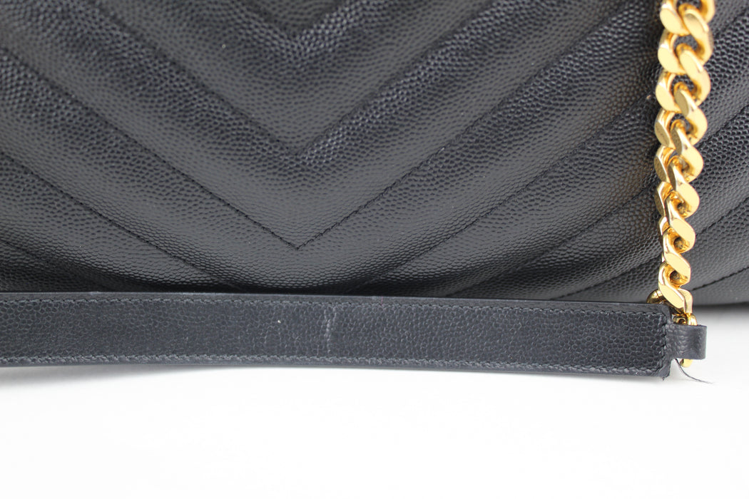 Saint Laurent Cassandra Matelasse Shopper Black Leather Tote