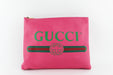 GUCCI LOGO PRINT POUCH PINK