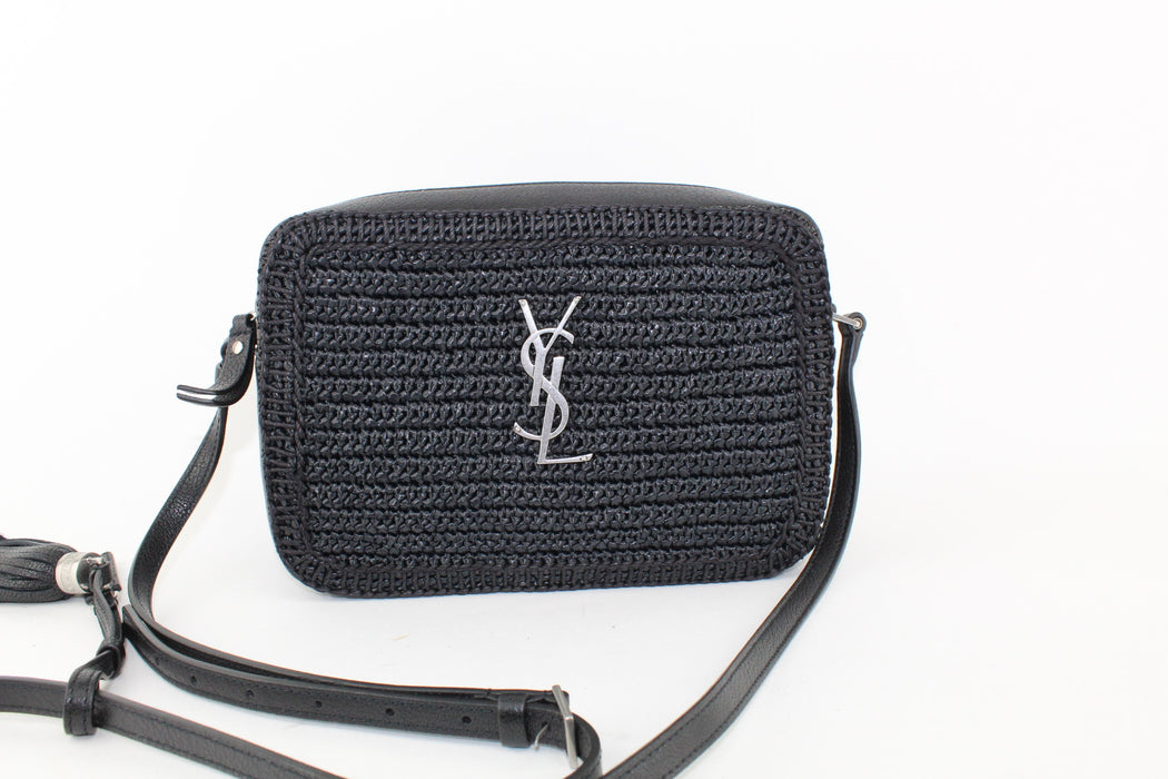 SAINT LAURENT RAFFIA CAMERA BAG