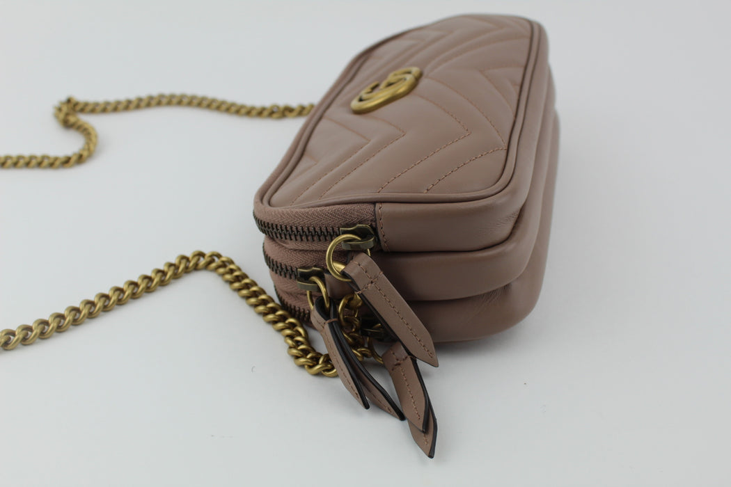 GUCCI GG MARMONT CHAIN BAG TRIPLE ZIP