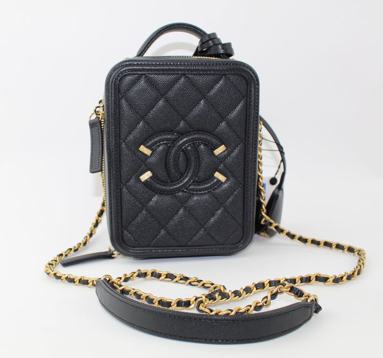 CHANEL BLACK VANITY CASE - LuxurySnob