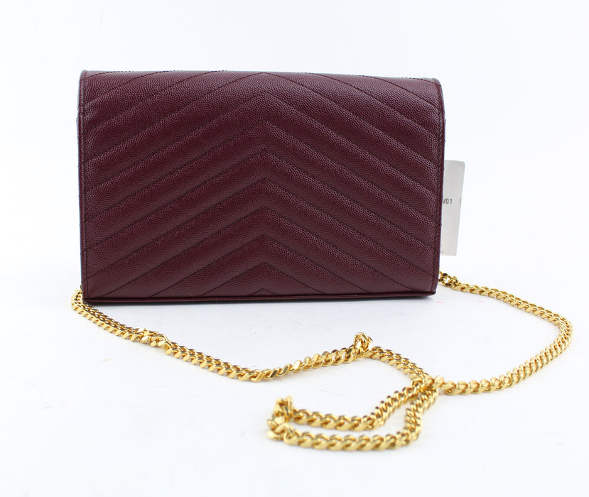 YSL MONOGRAM CHAIN BAG IN ROUGE LEGION - LuxurySnob