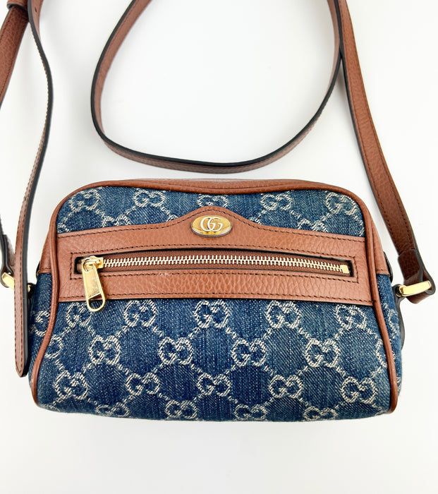 Gucci Ophidia Shoulder Bag GG Denim Mini