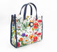 GUCCI FLORA MEDIUM LEATHER TRIMMED PRINTED CANVAS TOTE