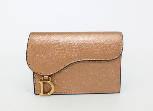 DIOR SADDLE FLAP CARD HOLDER ROSE GOLD