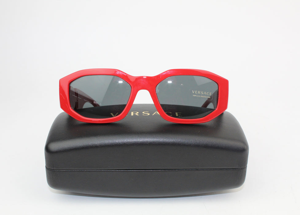 Versace Logo Plaque Rectangular Sunglasses