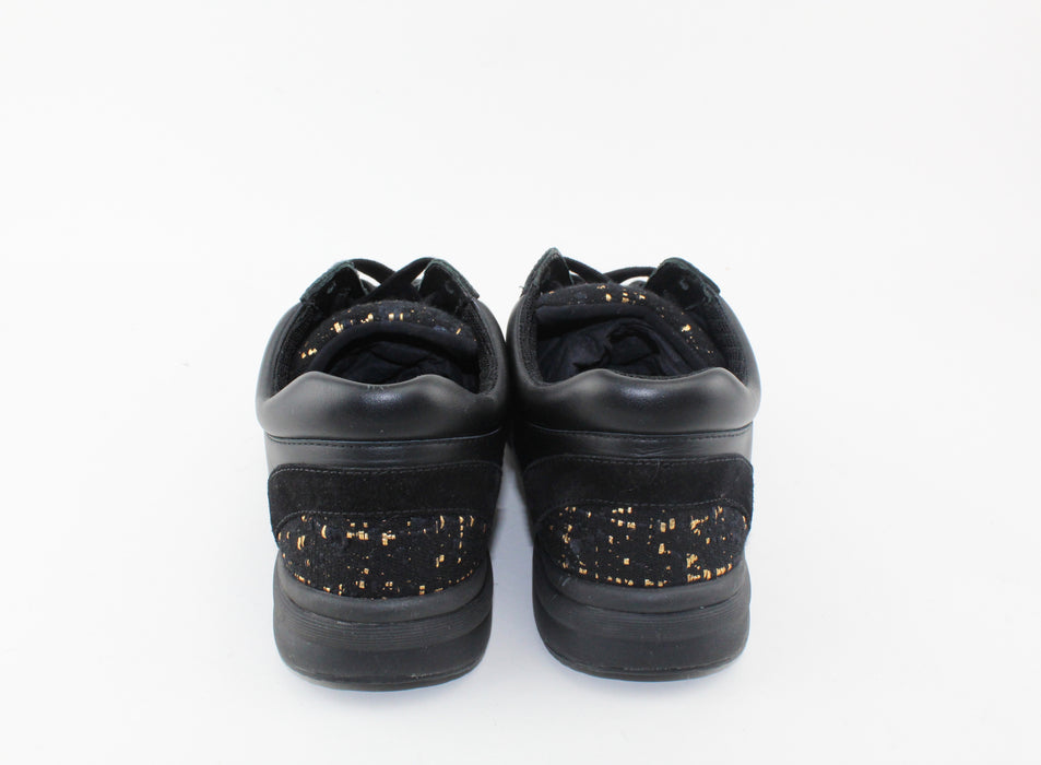 Chanel Cross Trainers black and Gold