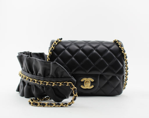 CHANEL ROMANCE  SQUARE FLAP BAG BLACK