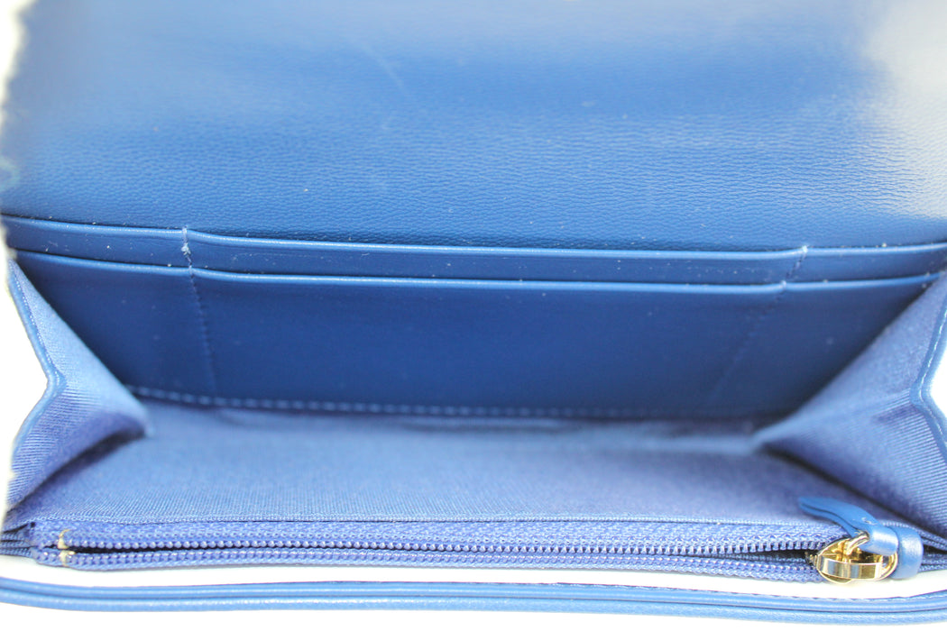 Chanel 19 Flap Blue Wallet
