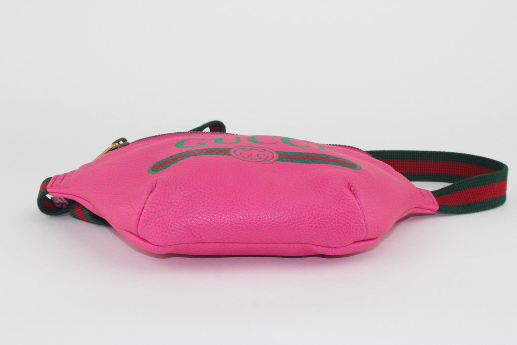 GUCCI PINK LOGO BELT BAG SMALL