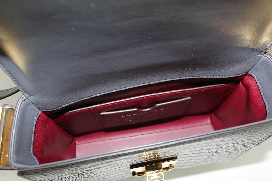 GIVENCHY EDEN MEDIUM CROC-EFFECT LEATHER SHOULDER BAG - LuxurySnob