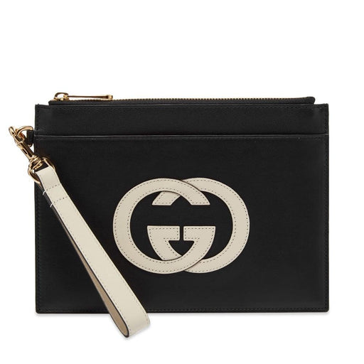 Gucci Interlocking GG Pouch in Black and White