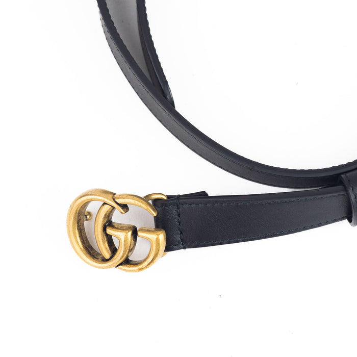 Gucci Leather belt with Double G buckle.