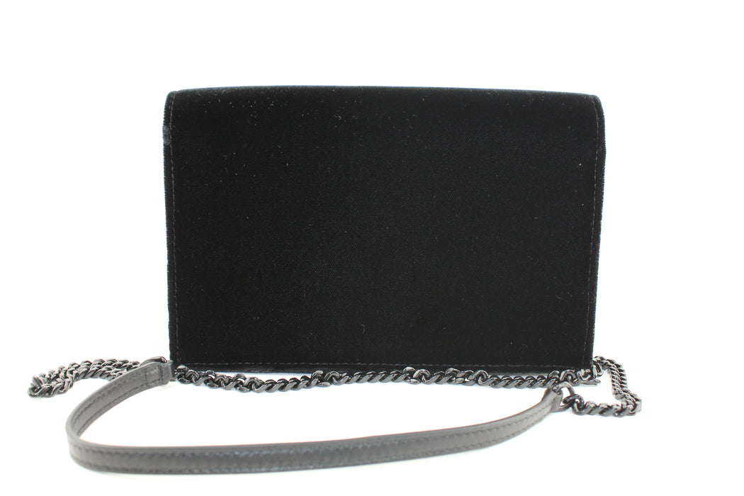 SAINT LAURENT KATE VELVET TASSEL CHAIN BAG