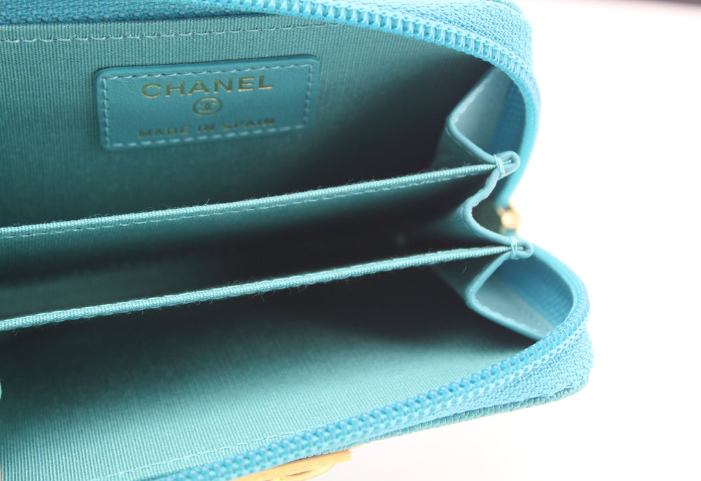 Chanel O-Coin Wallet Turqouise