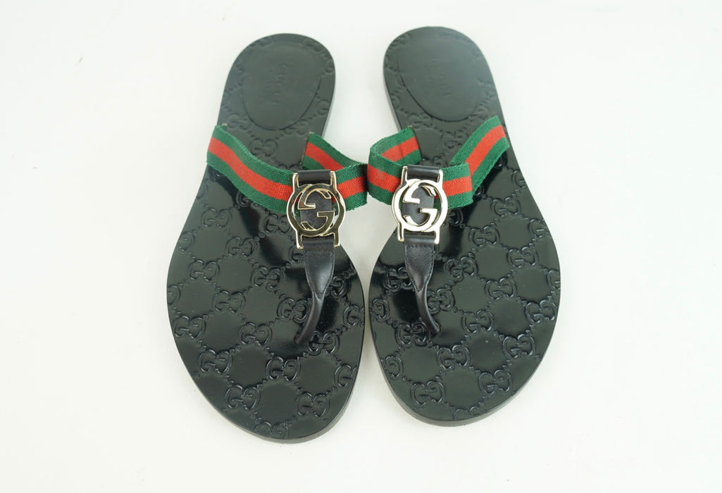 Gucci GG Web Thong Sandal