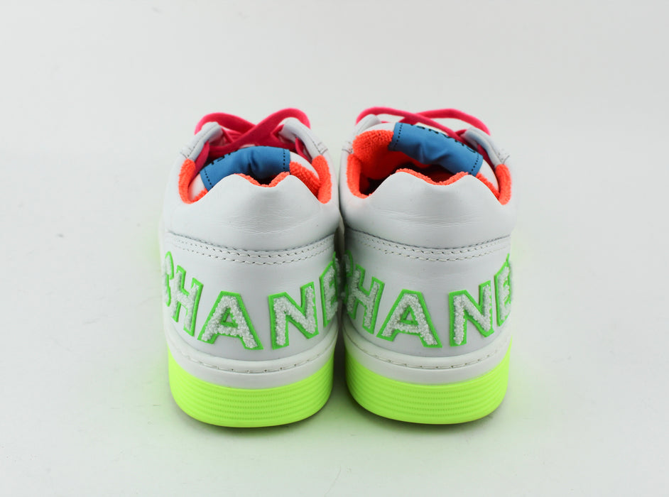 Chanel white and neon Sneakers