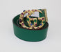 GUCCI LEATHER BELT WITH CRYSTAL DOUBLE G BUCKLE - LuxurySnob