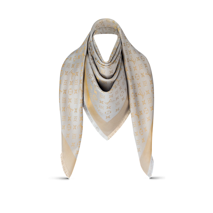Monogram Shine Shawl White (M74026) – REDELUXE
