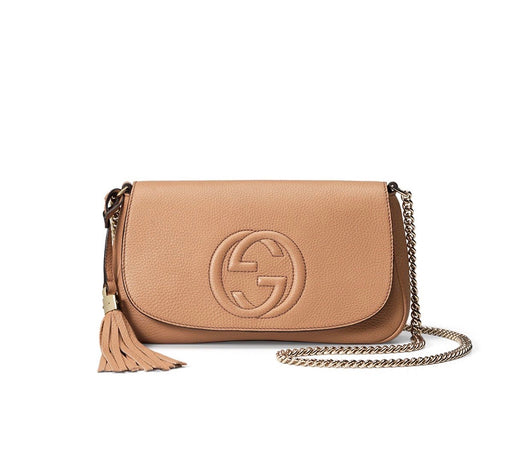 Gucci Soho Medium Chain Crossbody Bag in Nude LSC INC