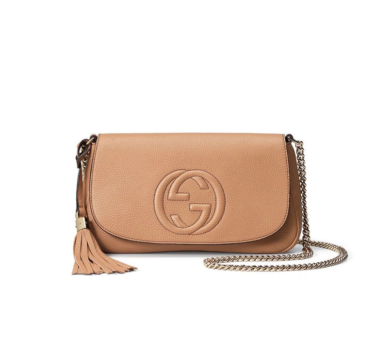 Gucci Soho Medium Chain Crossbody Bag in Nude