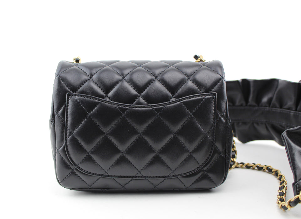 CHANEL ROMANCE  SQUARE FLAP BAG BLACK