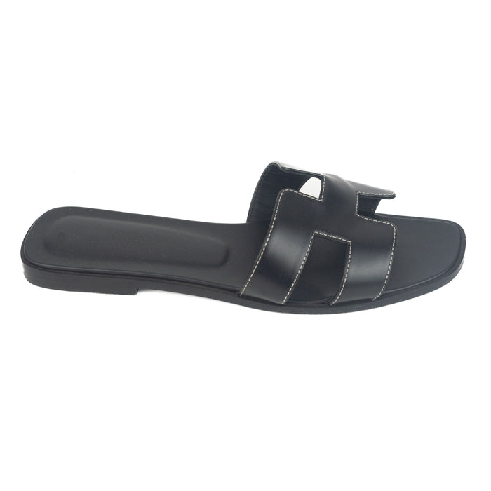 Hermes Oran Sandals in Black