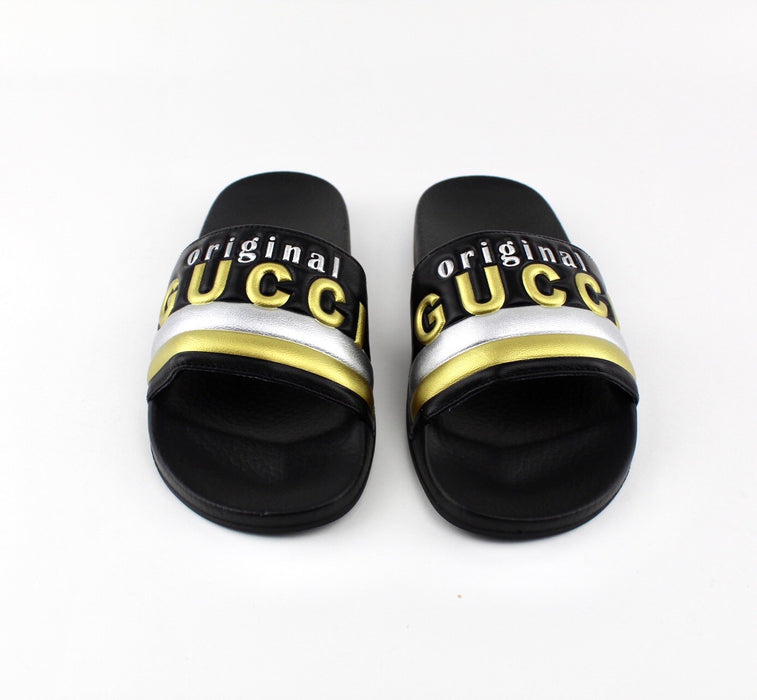 GUCCI PURSUIT PUFFER SLIDES BLACK