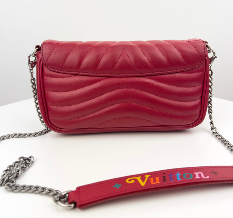Louis Vuitton Calfskin New Wave Chain Pochette Scarlet