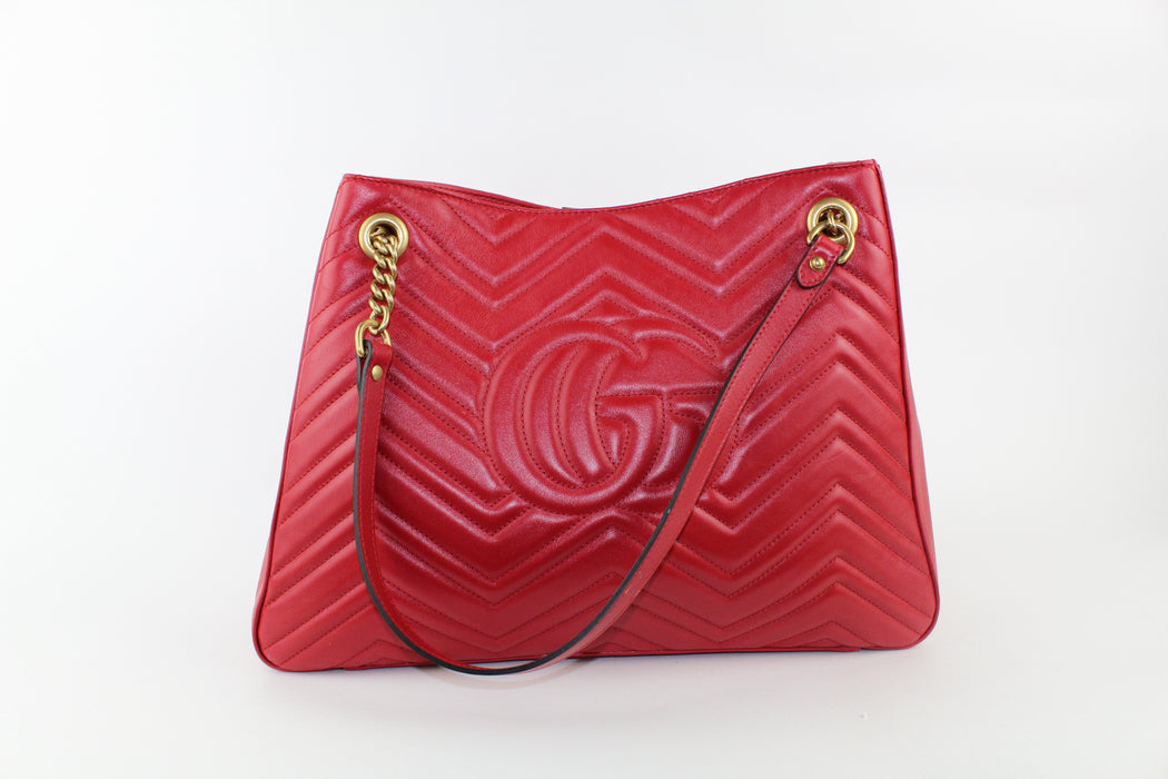 Gucci GG Marmont Matelasse  Tote Red