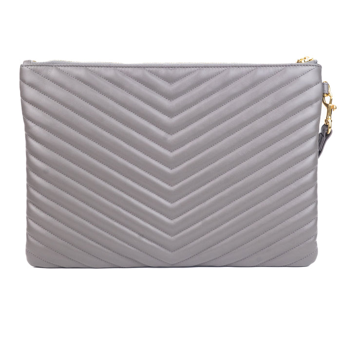 Saint Laurent Matelasse Pouch Grey