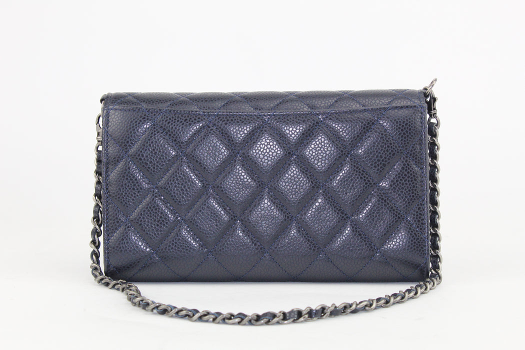 Chanel Navy Wallet with Chain