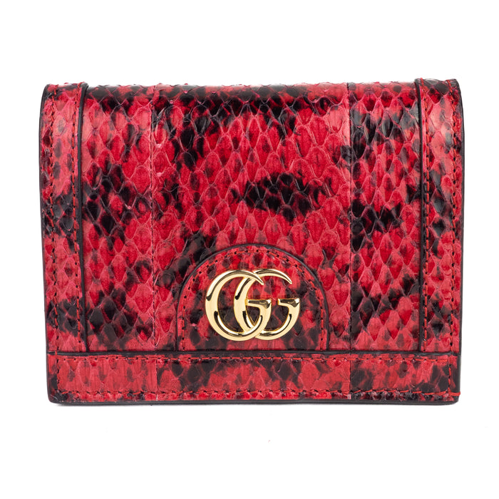 Gucci GG Snakeskin Card Case Wallet