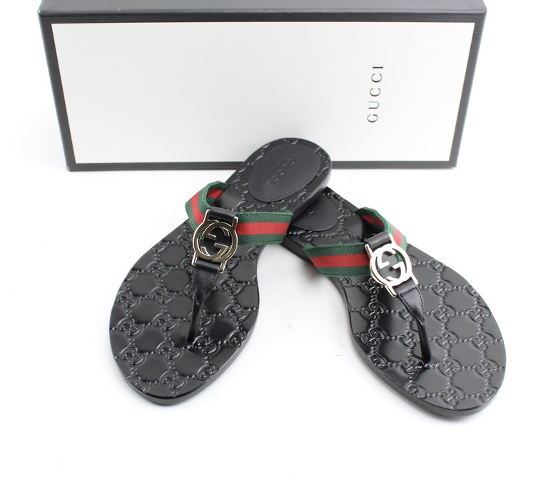 GUCCI GG THONG WEB SANDAL